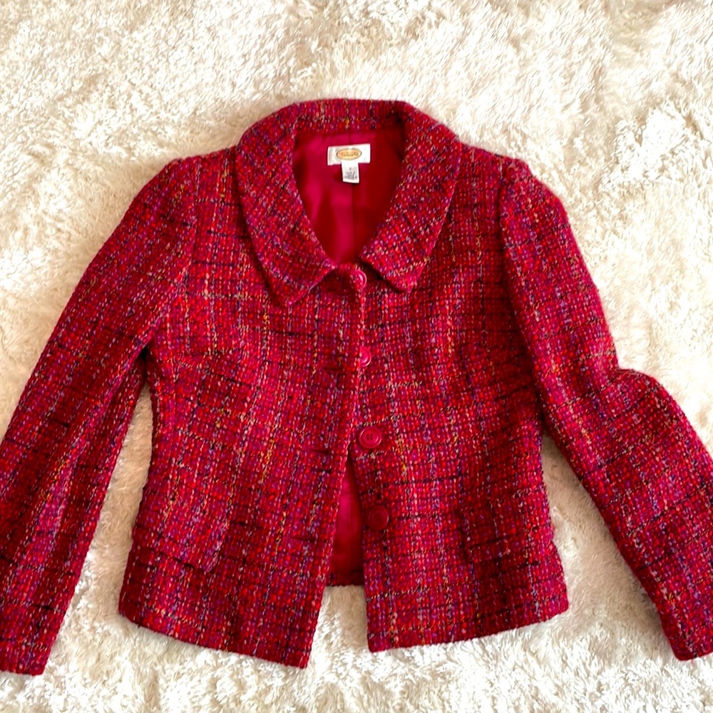 Talbots pink/red blazer size 4